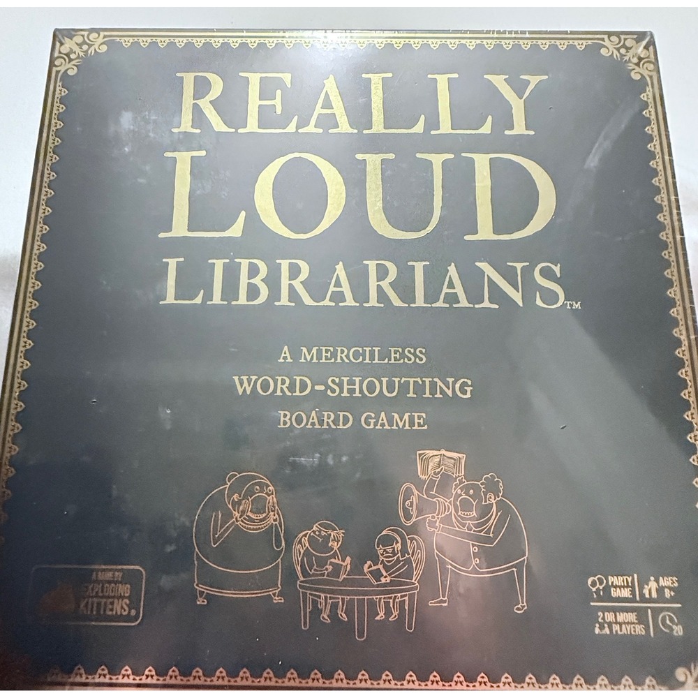 Exploding Kittens Really Loud Librarians Board Game Unisex OS Black New Sealed